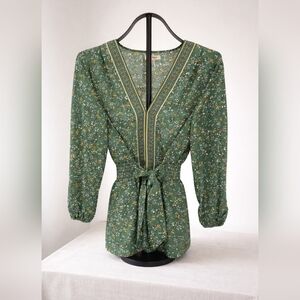 Max Studio Floral Green Women's Top